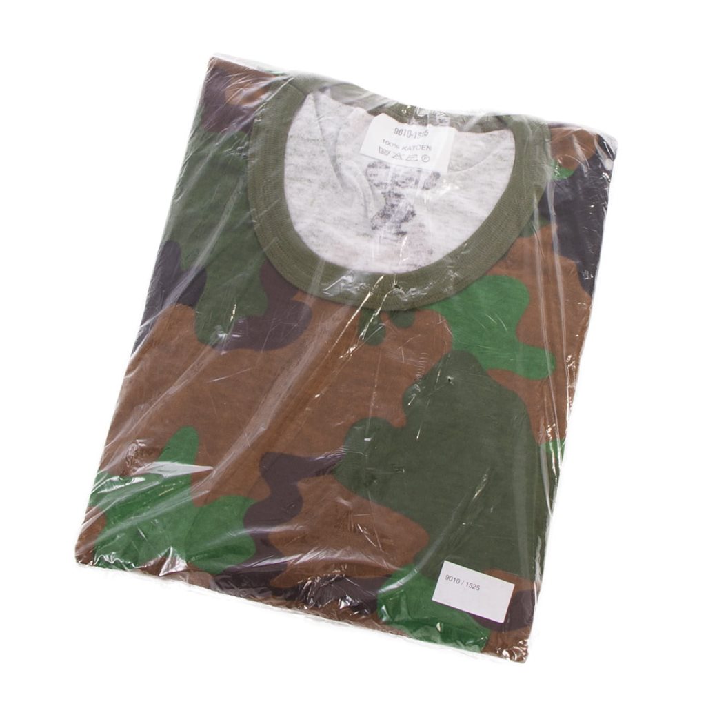 Camiseta holandesa JUNGLE con patrón de camuflaje, manga corta