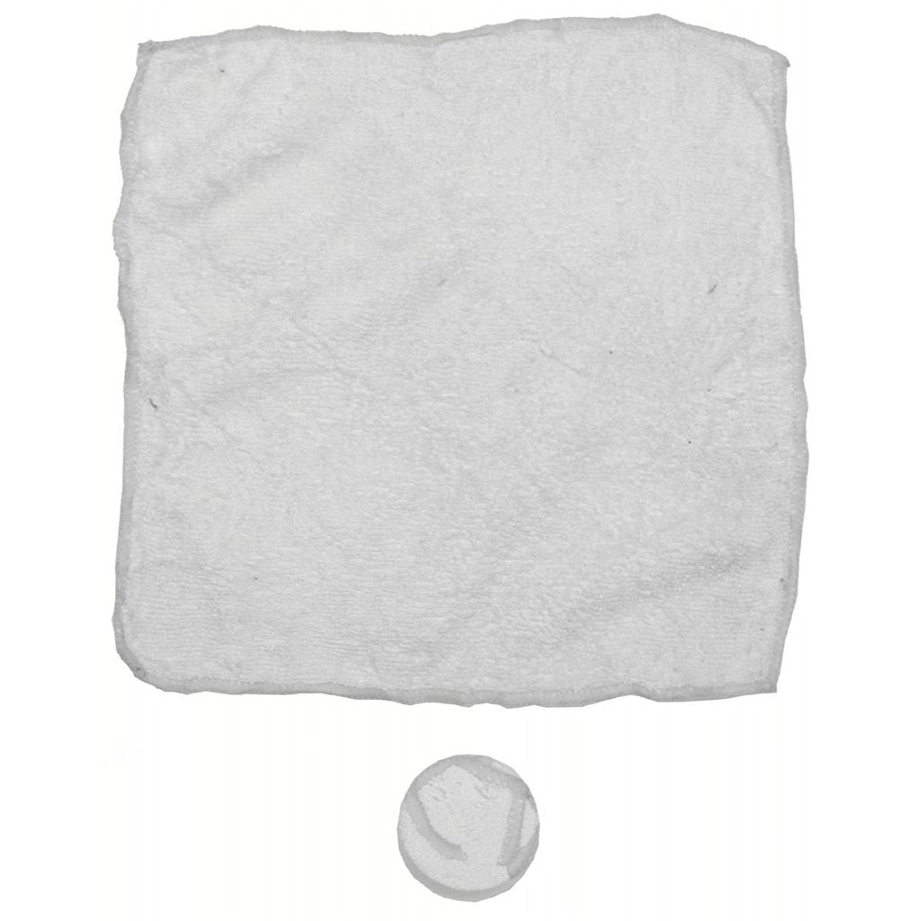 Toalla desechable MAGIC de microfibra suave 23 x 23 cm comprimida 4,5 x 1,5 cm blanca