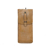 Funda de cuero marrón para cargador francés usado con cierre y anillas, 25x11,5x4 cm
