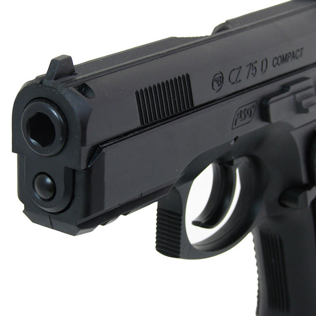 Pistola CO2 ASG CZ-75 D Compact réplica fiel con logos de Ceska zbrojovka BB 4,5 mm
