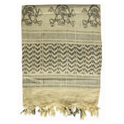 Pañuelo Shemagh Lebky arena/negro de algodón con estampado de calaveras