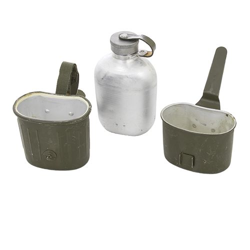 Cantimplora de campaña BW 3 piezas verde usada - Bundeswehr