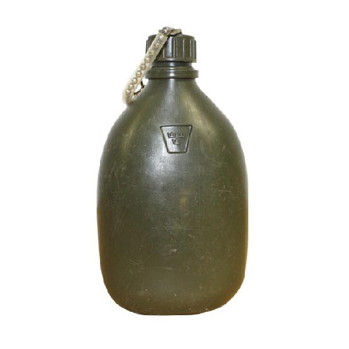 Cantimplora de campaña sueca de plástico usada, aprox. 0,7 L