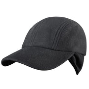 Gorra YUKON fleece negra, forro polar, abertura trasera y banda elástica ajustable