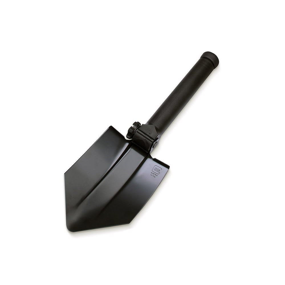 Pala plegable GLOCK negra con sierra integrada, combinación de metal y plástico