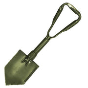 Pala plegable BW verde usada - original Bundeswehr, acero y dural, multitool