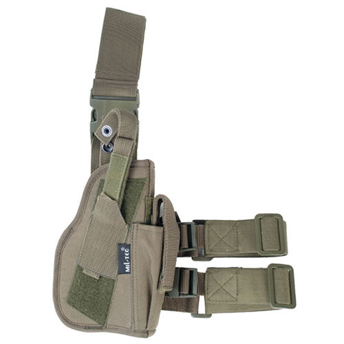 Funda táctica de muslo para pistola derecha verde