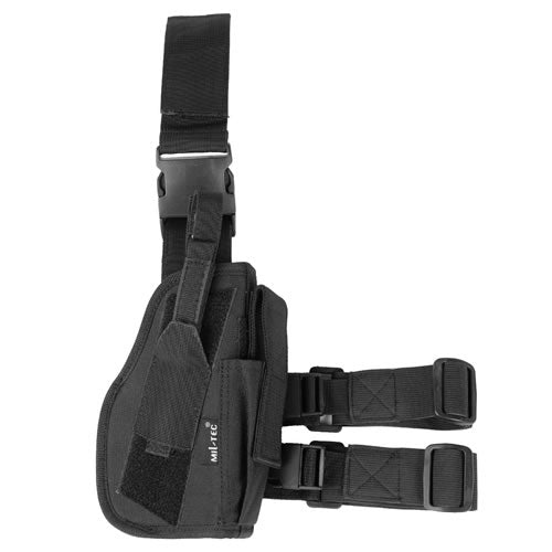 Funda táctica de muslo para pistola derecha negra