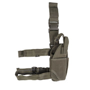 Funda pistolera de muslo CORDURA verde con correa y portacargador