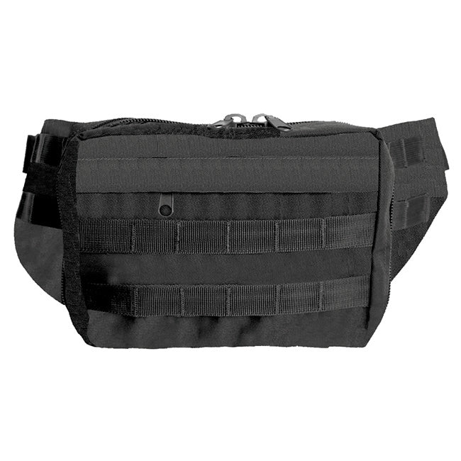 Riñonera para pistola HIP negra con soporte interior universal y dos gomas para cargadores