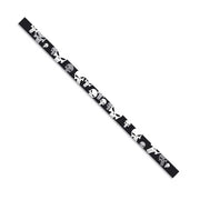 Pulsera con calaveras en negro, gris y blanco, longitud 33 cm