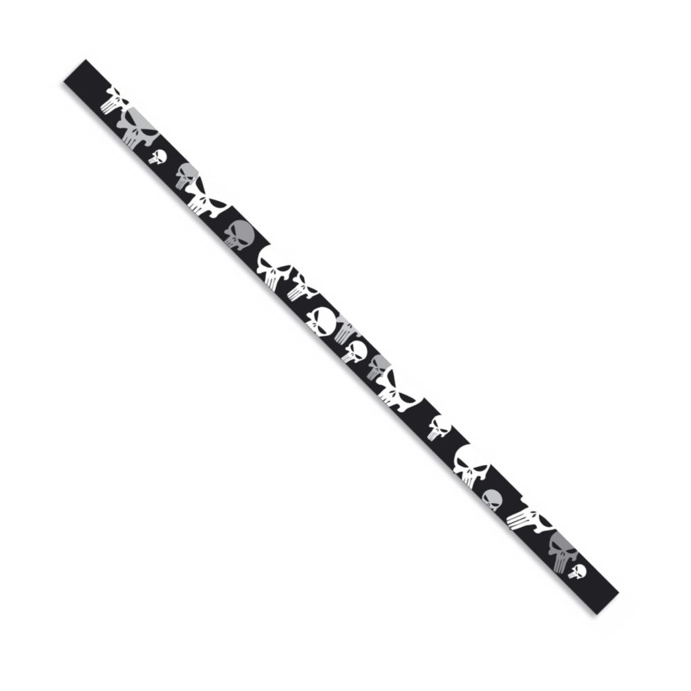 Pulsera con calaveras en negro, gris y blanco, longitud 33 cm