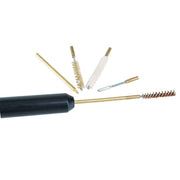 Kit de limpieza para armas 9mm con mango de plástico y accesorios intercambiables (cepillo de latón, mop, cepillo de cerdas)