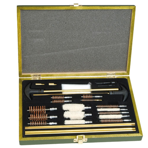 Kit de limpieza KOMBI 24 piezas para armas con caja de madera 30x20x5 cm