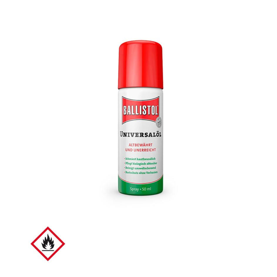 Ballistol spray 50 ml – aceite especial para limpieza, desinfección y protección de piezas de acero y hierro de armas