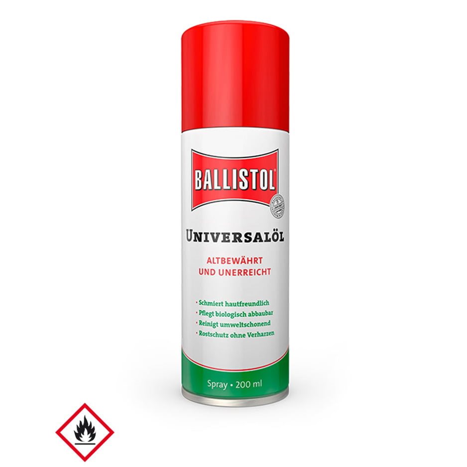 Aceite Ballistol spray 200 ml para limpieza y protección de piezas de acero y hierro