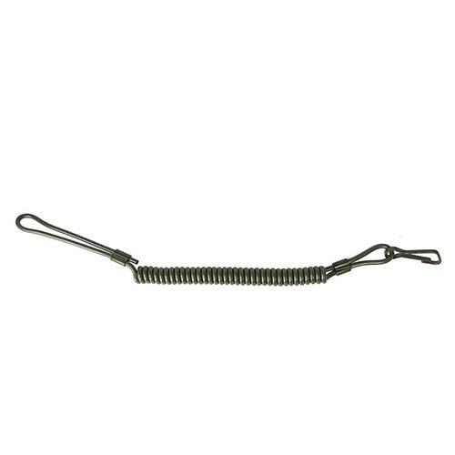 Cable trenzado de seguridad verde con mosquetón para pistola
