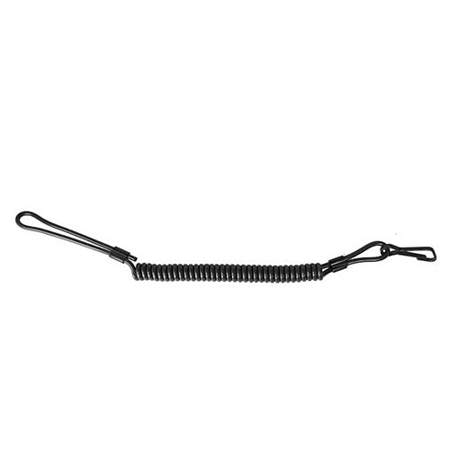 Cable trenzado de seguridad verde con mosquetón para pistola