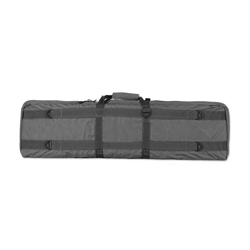 Funda para rifle modular verde con cierre, correas interiores y tres bolsillos MOLLE exteriores