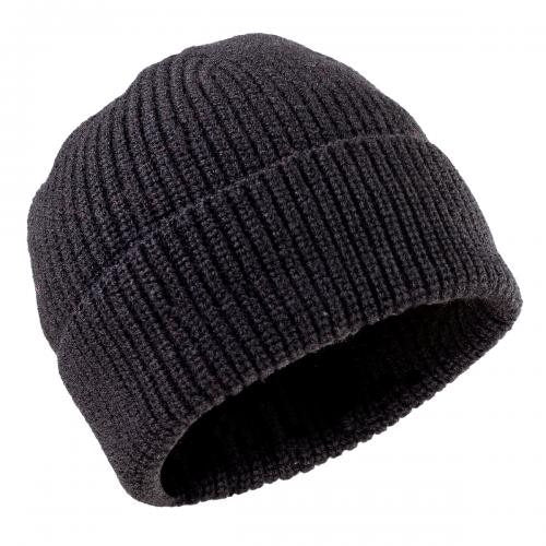 Gorro de invierno tejido CLASSIC MERINO en lana negra