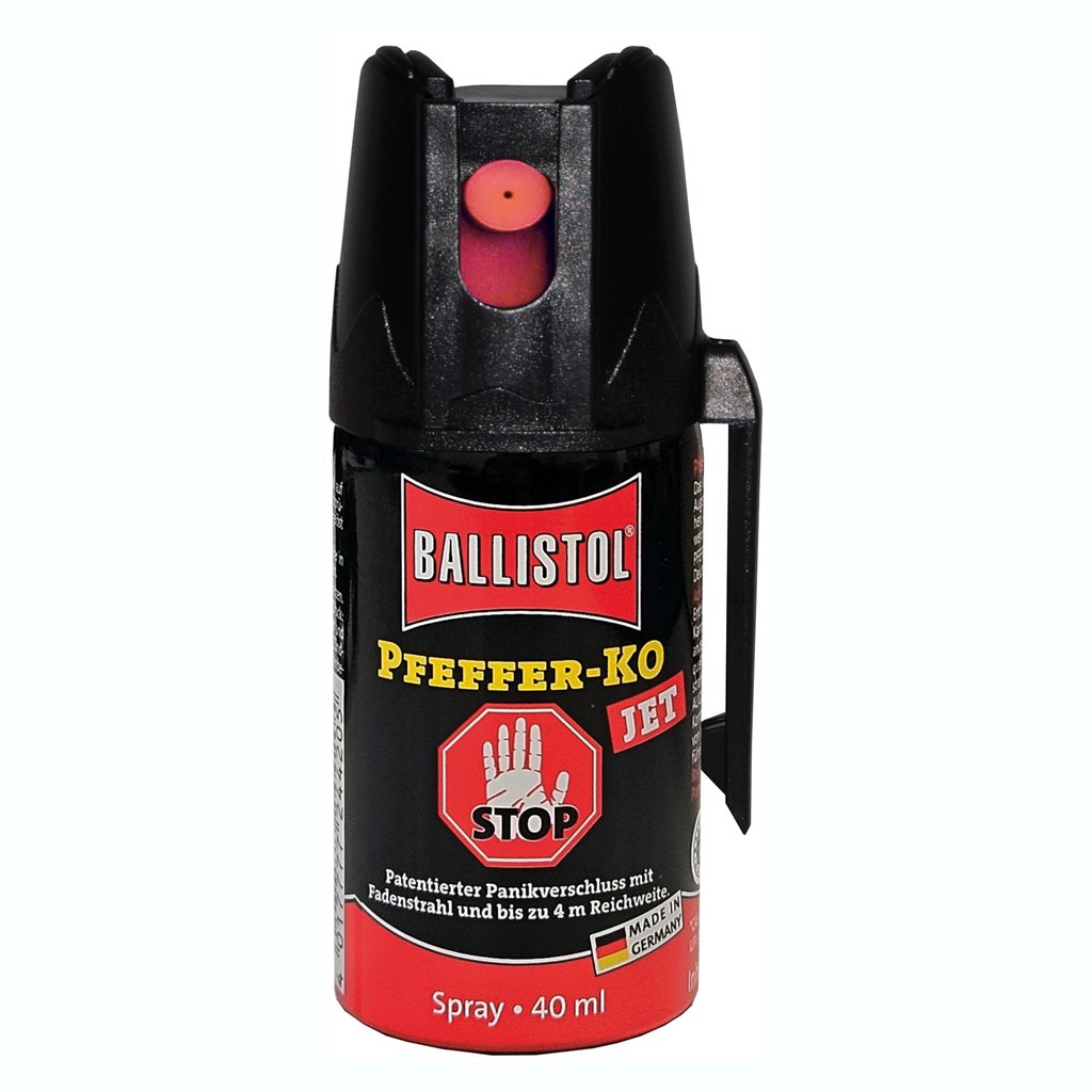 Spray de pimienta KO JET 40 ml con boquilla de chorro largo e intenso