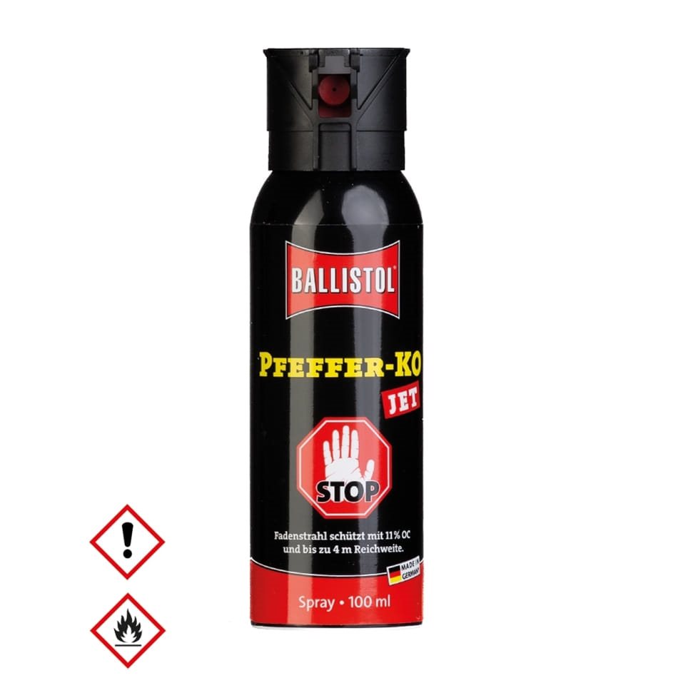 KO JET 100 ml spray de pimienta defensivo con chorro largo e intenso