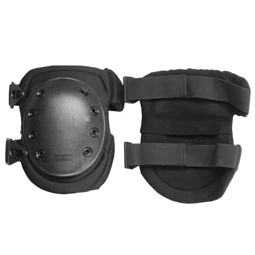 Protecciones de rodilla negras con cierre, nylon y ABS, par