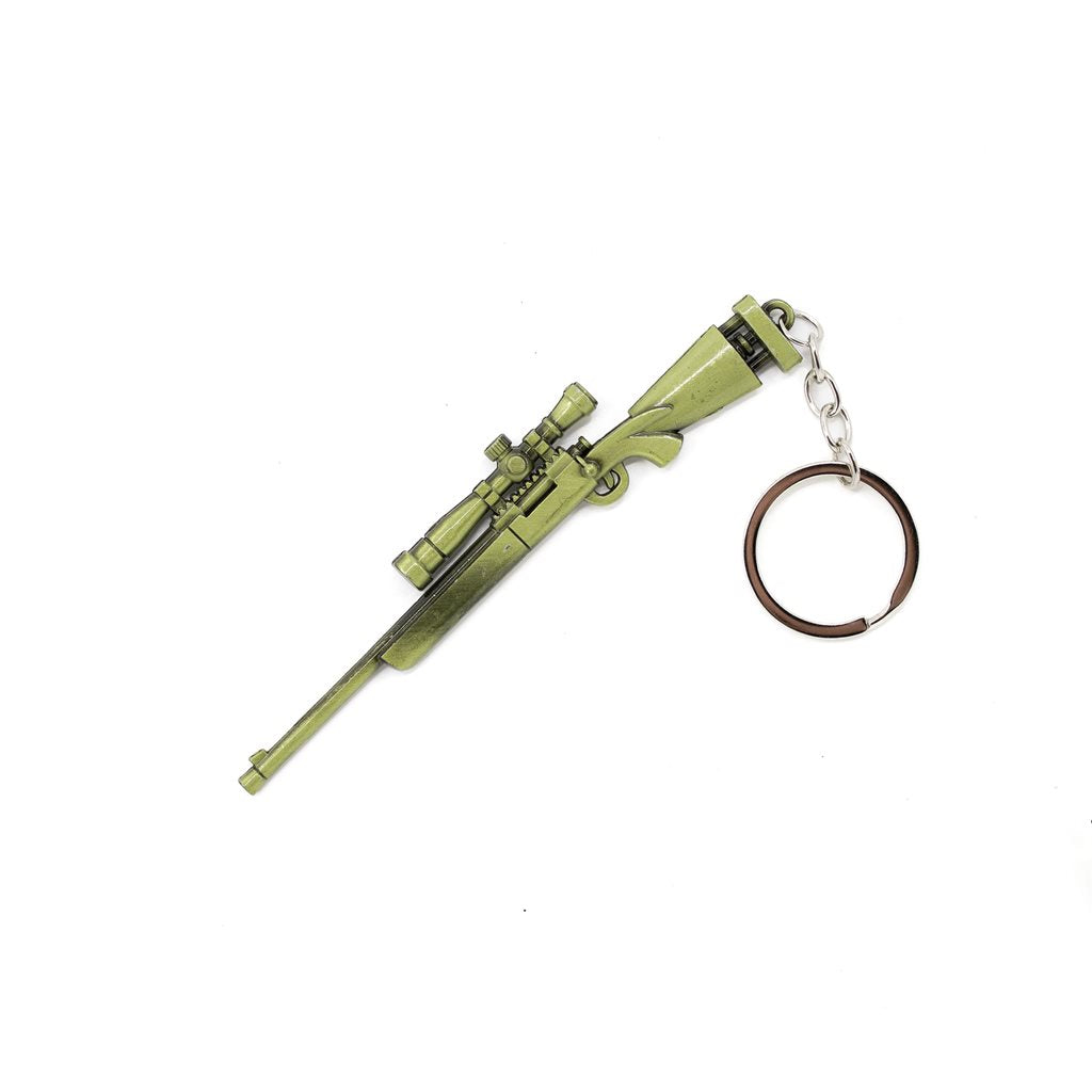 Llavero metálico en forma de rifle Remington M24 latón con anilla para llaves, longitud aprox. 12 cm