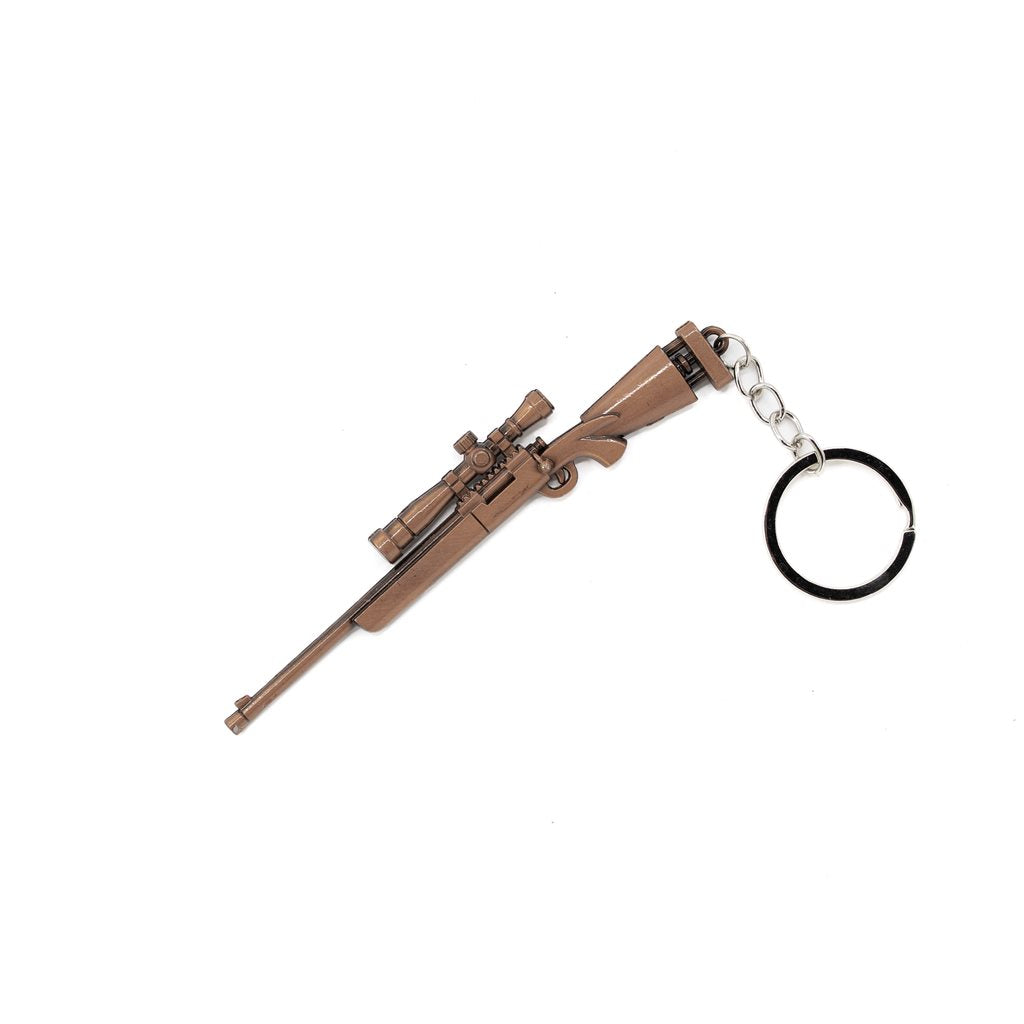 Llavero metálico en forma de rifle Remington M24 latón con anilla para llaves, longitud aprox. 12 cm