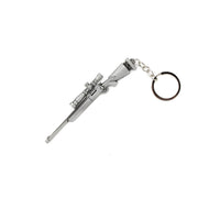 Llavero metálico con forma de rifle Remington M24 plateado, 12 cm