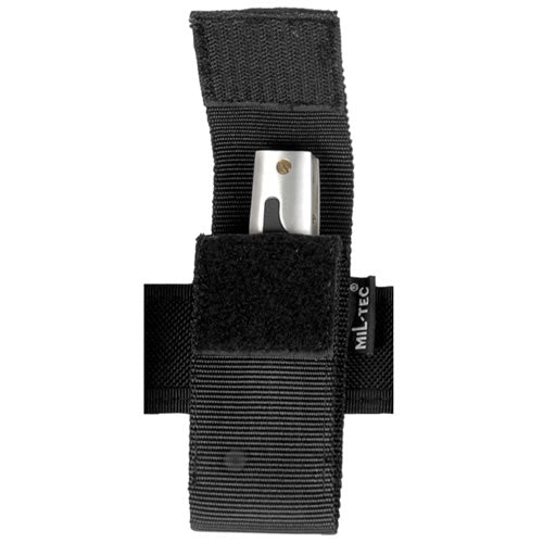 Funda negra para navaja SECURITY PP 5" (12,7 cm) con trabilla ancha para cinturón y cierre de velcro