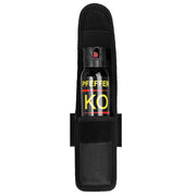 Funda negra para spray 100 ml SECURITY, nylon 100% con espuma EVA y cierre de velcro para cinturón ancho