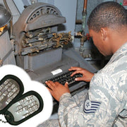 Placas US Dog Tag metálicas con cadena para identificación, grabado personalizable