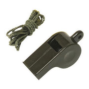 Silbato US de plástico verde militar con cordón