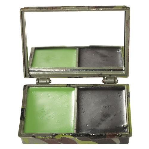 Caja de pintura de camuflaje 2 colores (verde y negro) con espejo