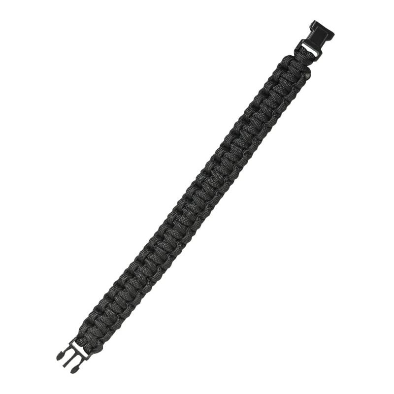 Pulsera paracord trenzada negra 15 mm con cierre fastex 16370102