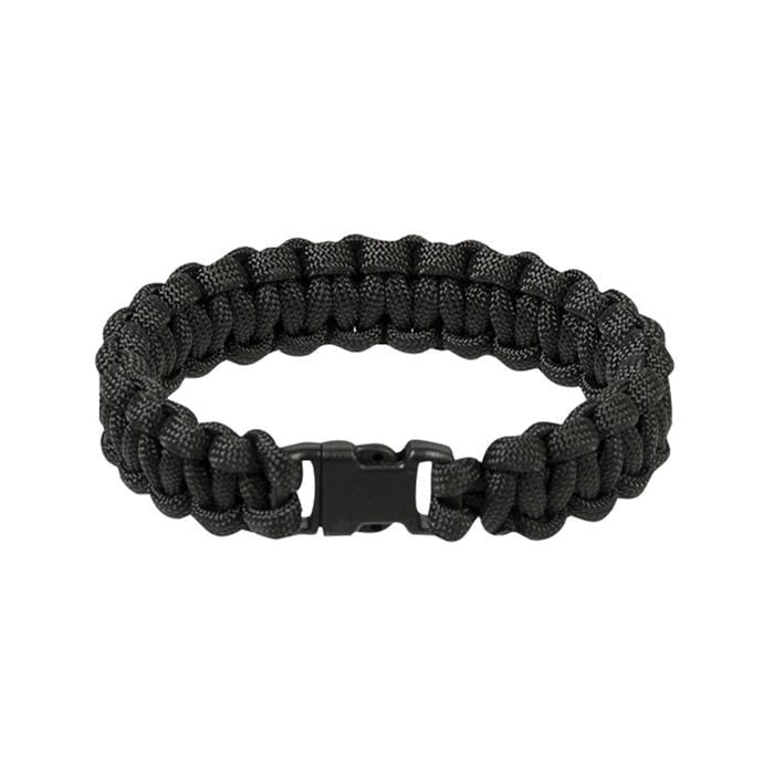 Pulsera paracord trenzada negra 15 mm con cierre fastex 16370102