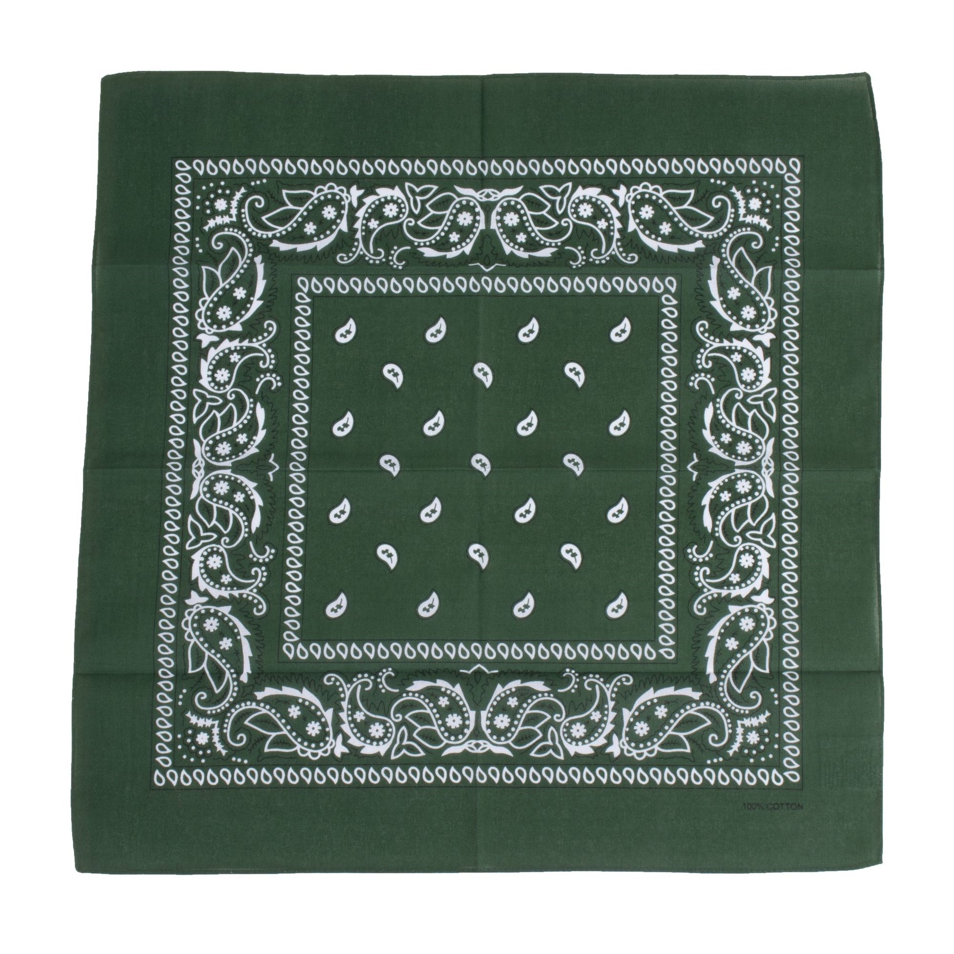 Pañuelo bandana 55x55 cm negro y blanco en algodón con motivo estampado