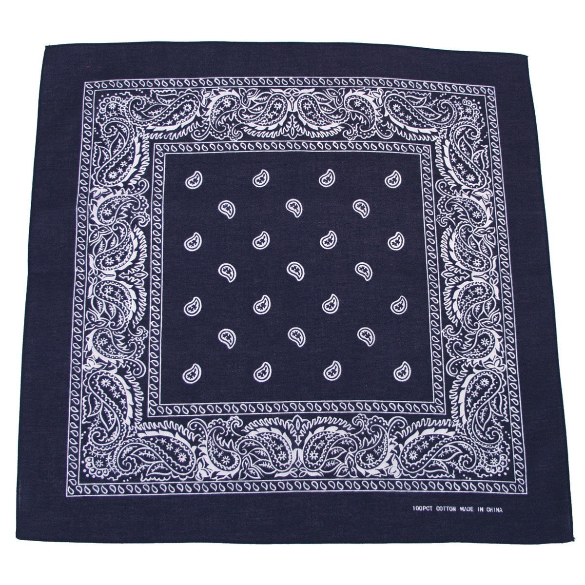 Pañuelo bandana 55x55 cm negro y blanco en algodón con motivo estampado