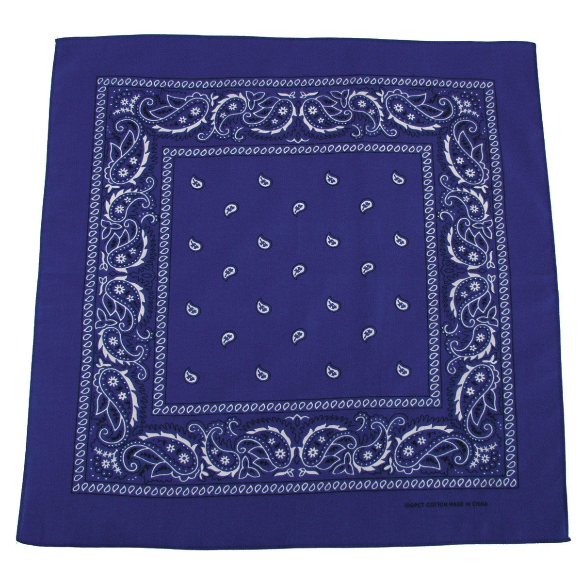 Pañuelo bandana 55x55 cm negro y blanco en algodón con motivo estampado