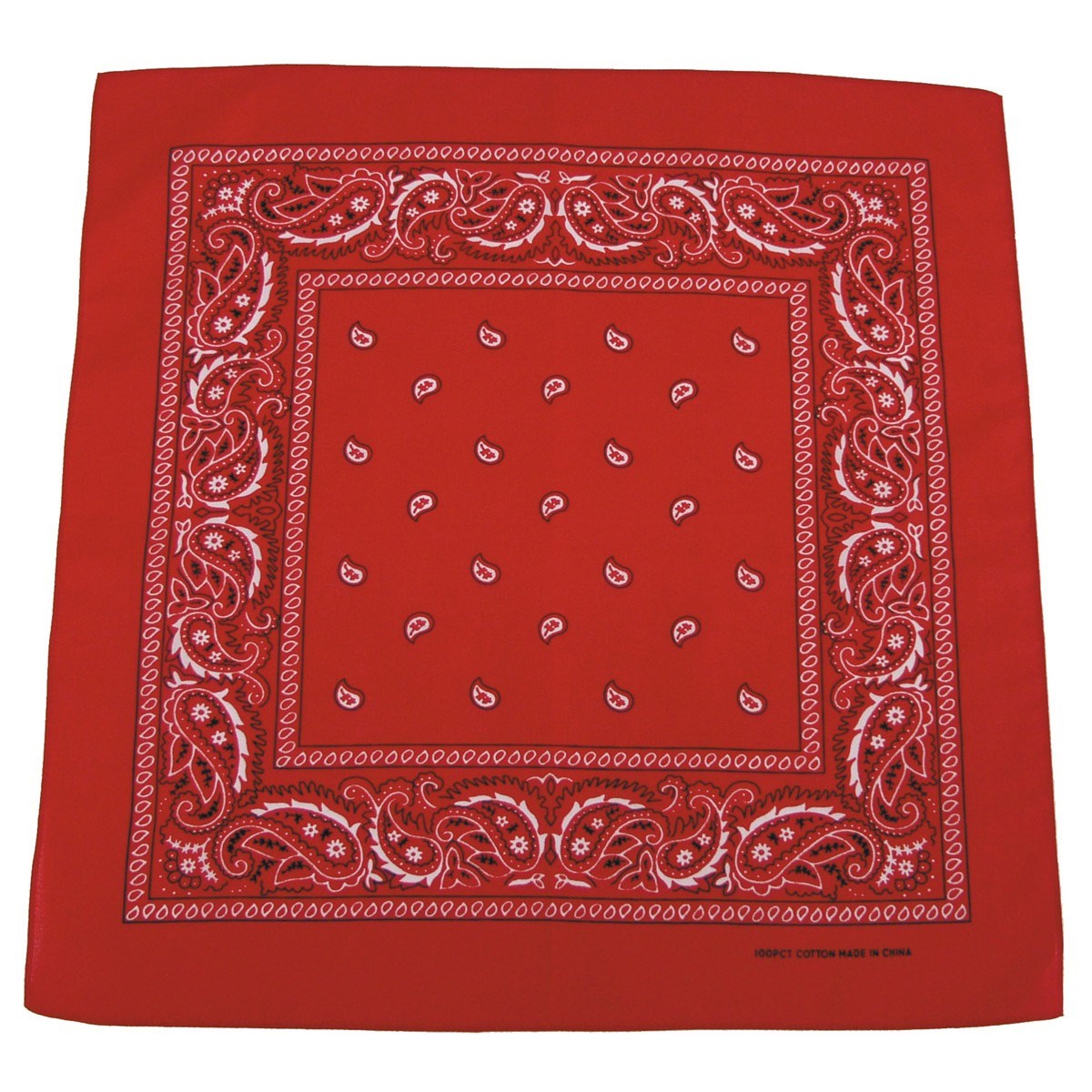 Pañuelo bandana 55x55 cm negro y blanco en algodón con motivo estampado