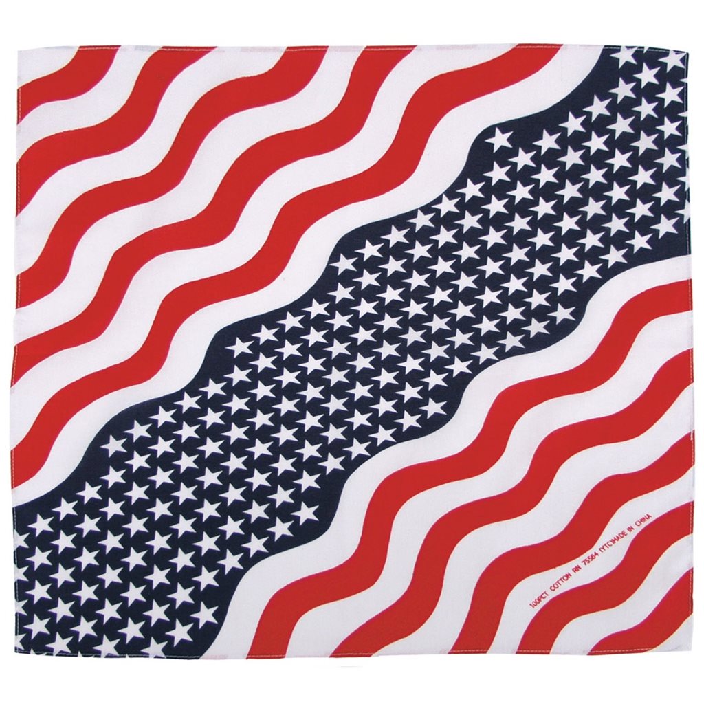 Pañuelo bandana 55x55 cm negro y blanco en algodón con motivo estampado