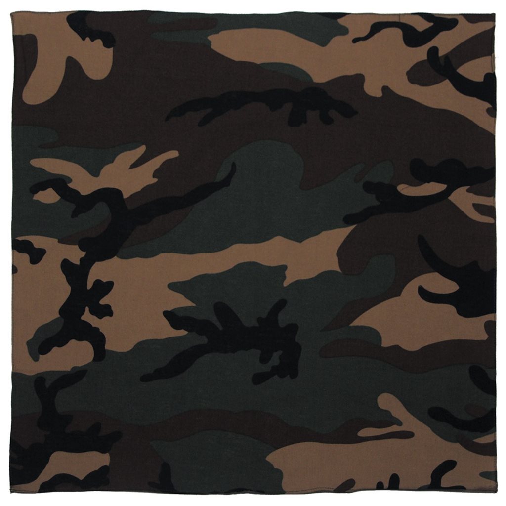 Pañuelo BANDANA 55x55 cm CAMO de algodón con estampado camuflaje
