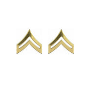 Insignia metálica de grado Corporal dorada pulida del US Army