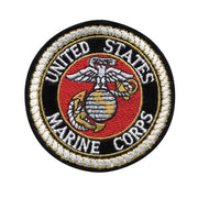 Parche USMC redondo 7,5 cm bordado con ancla, alta calidad