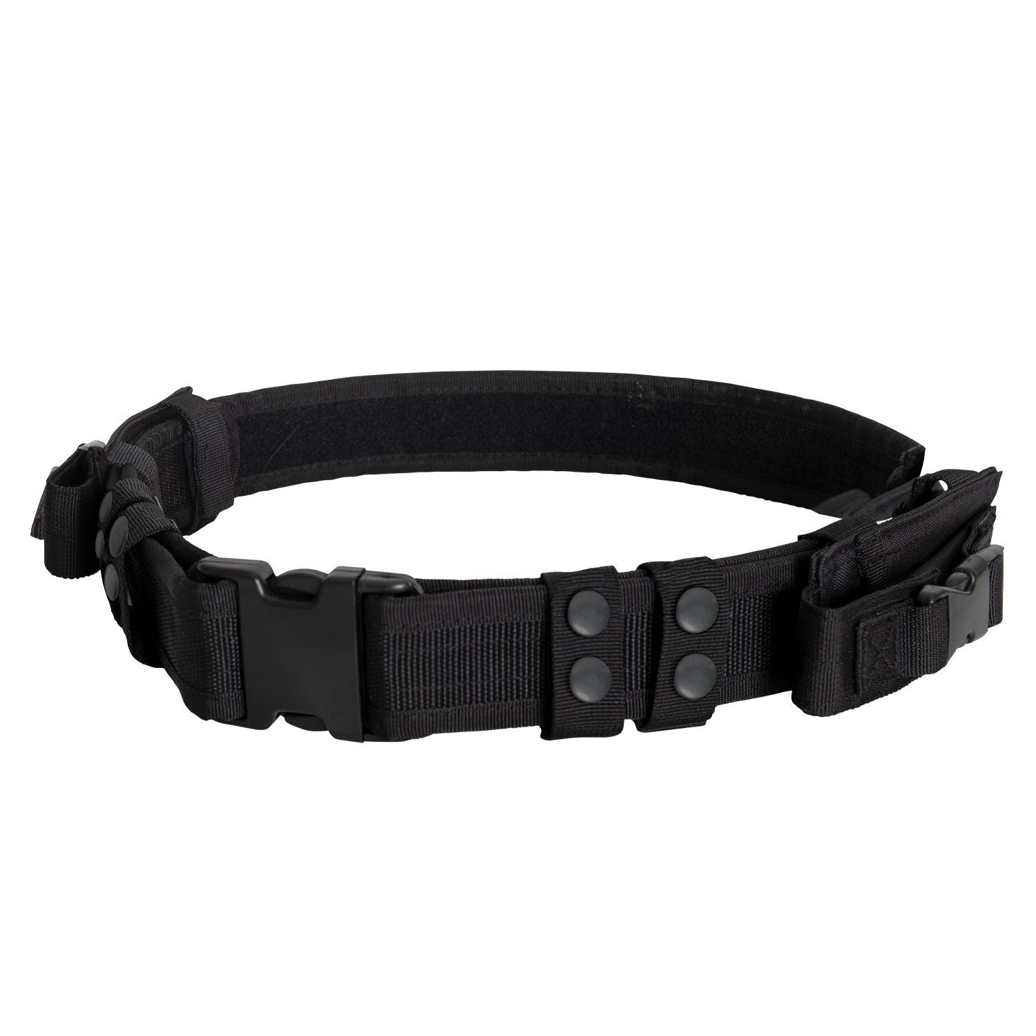 Cinturón táctico negro con dos fundas para cargadores de pistola, 5 cm de ancho