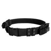Cinturón táctico negro con dos fundas para cargadores de pistola, 5 cm de ancho