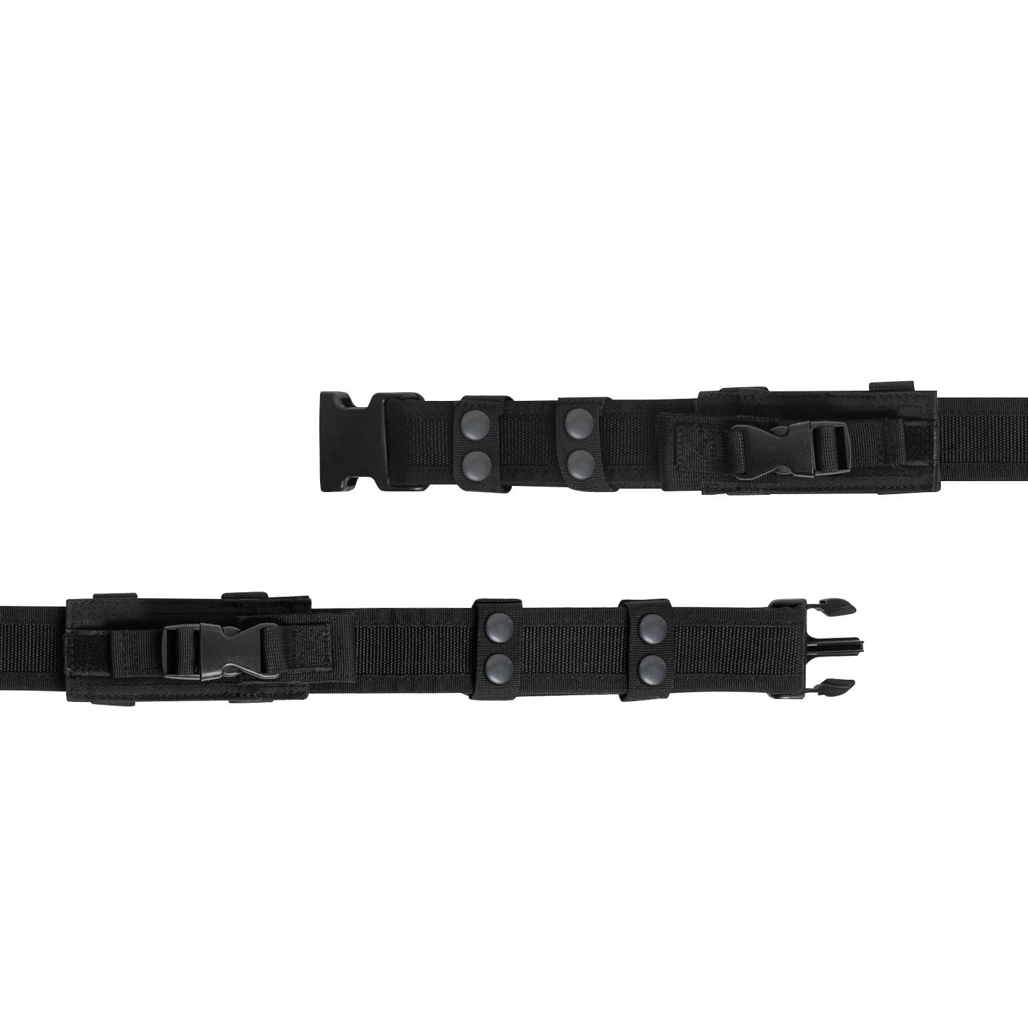 Cinturón táctico negro con dos fundas para cargadores de pistola, 5 cm de ancho