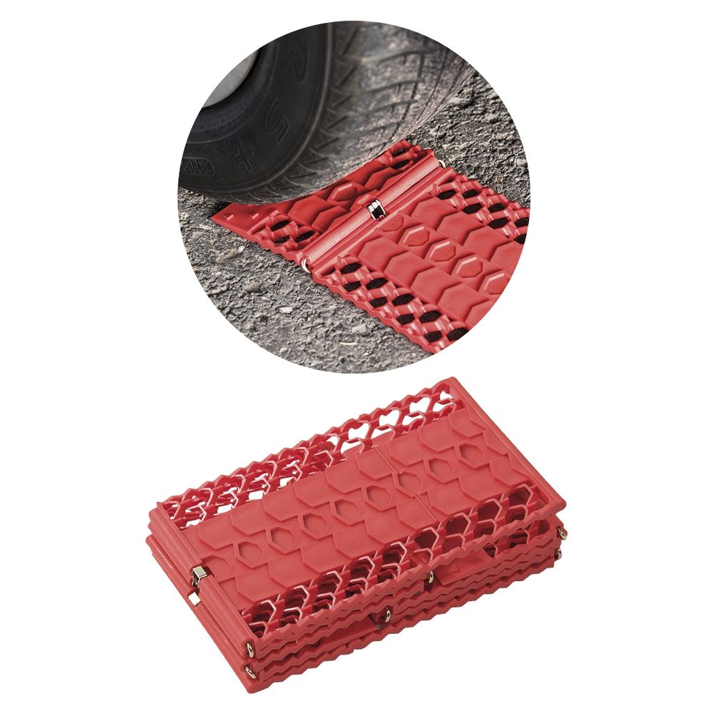 Alfombrilla de rescate plegable para ruedas de coche 77 x 18 x 1,25 cm en polipropileno