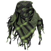 Pañuelo Shemagh con estampado de calaveras en verde y negro